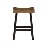 Lexicon 4-Piece Bar Table Set with 3 Saddle Stools for Small Kitchens and Living Spaces, Black/Brown Lexicon