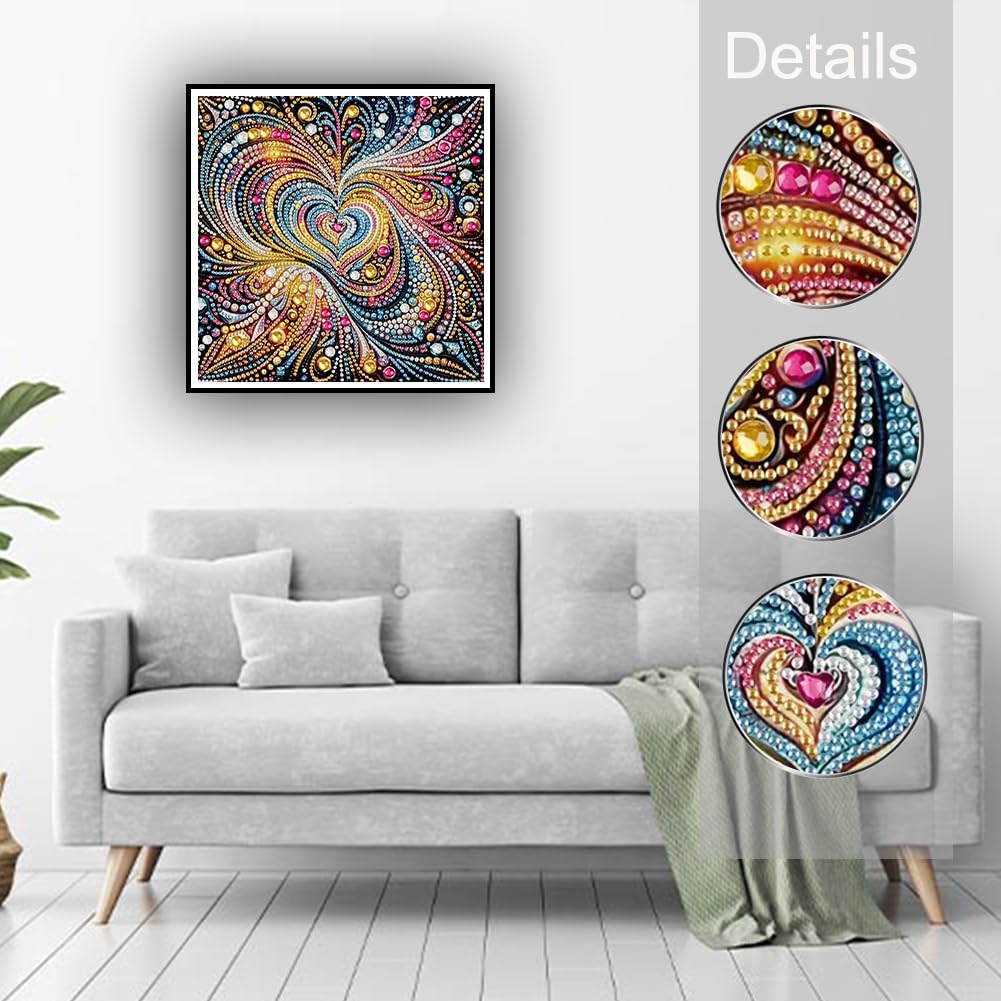 hill froeistung Special Shape Love Diamond Art Painting Kits for Adults,Valentine's Day Diamond Art Kits for Beginners,Diamond Art Kits for Home Decor12×12inch/30×30cm hill froeistung