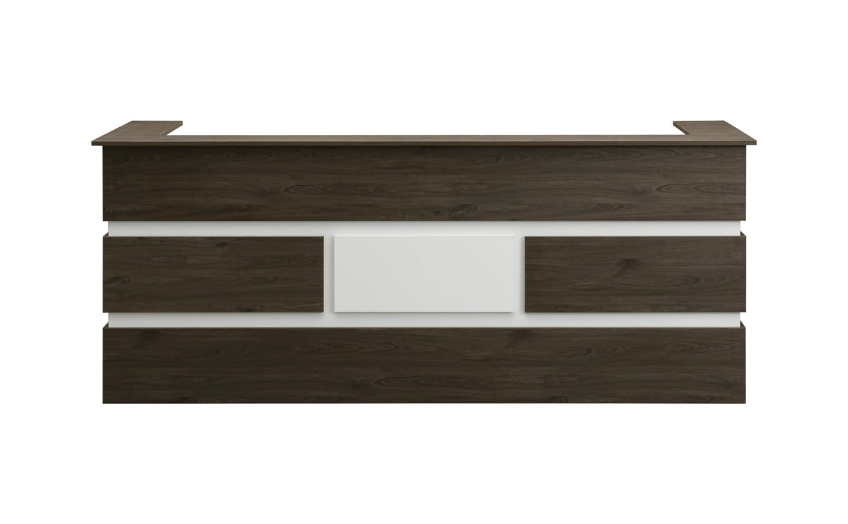 Mares 87" Wood Office Reception Desk Counter & Drawers w/Telescopic Rails & Chrome Handles | Cable Grommet Holes | Option to Add Logo | Front Table Furniture Nail Hair Beauty Salon Spa Restaurant Casa Mare