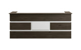 Mares 87" Wood Office Reception Desk Counter & Drawers w/Telescopic Rails & Chrome Handles | Cable Grommet Holes | Option to Add Logo | Front Table Furniture Nail Hair Beauty Salon Spa Restaurant Casa Mare