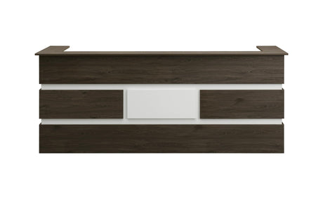 Mares 87" Wood Office Reception Desk Counter & Drawers w/Telescopic Rails & Chrome Handles | Cable Grommet Holes | Option to Add Logo | Front Table Furniture Nail Hair Beauty Salon Spa Restaurant Casa Mare