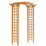 Outsunny 90in Wood Garden Arbor Arch with Trellis Wall for Climbing & Hanging Plants, Decor for Party, Weddings, Birthdays & Backyards Outsunny