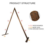 Wooden Wedding Arch 8.2FT, Triangle Wedding Arch, Wedding Arches for Ceremony, Natural Wood Wedding Backdrop Stand for Garden Wedding Parties, Wooden Arch Decor Rustic Wedding Arch Decorations Yaseingoo