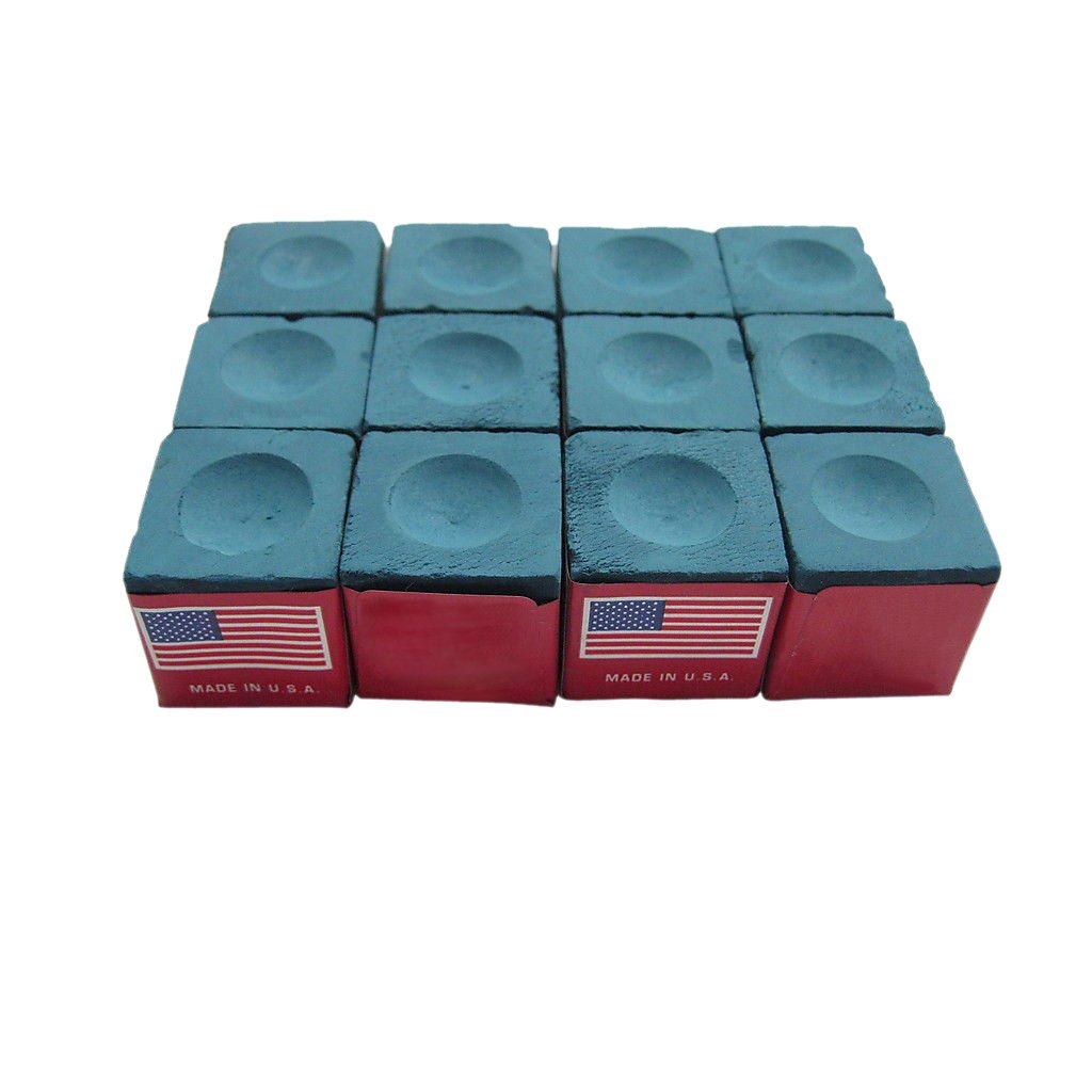 Master Billiard/Pool Cue Chalk Box, 12 Cubes, Blue Imperial