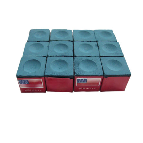 Master Billiard/Pool Cue Chalk Box, 12 Cubes, Blue Imperial