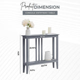 Kings Brand Furniture - Entryway Table - Narrow Console Table - Console Table with Storage - Hallway Decor - Wood Console Tables for Entryway - Narrow Console Sofa Side Table - Foyer - Grey Kings Brand Furniture