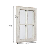 Sintosin Rustic Small Window Pane Mirror Wall Decor 11 x 16 inches, Hanging Distressed White Farmhouse Rectangle Wood Frame Mirror, Handmade Decorative Window Mirrors for Living Room Christmas Sintosin