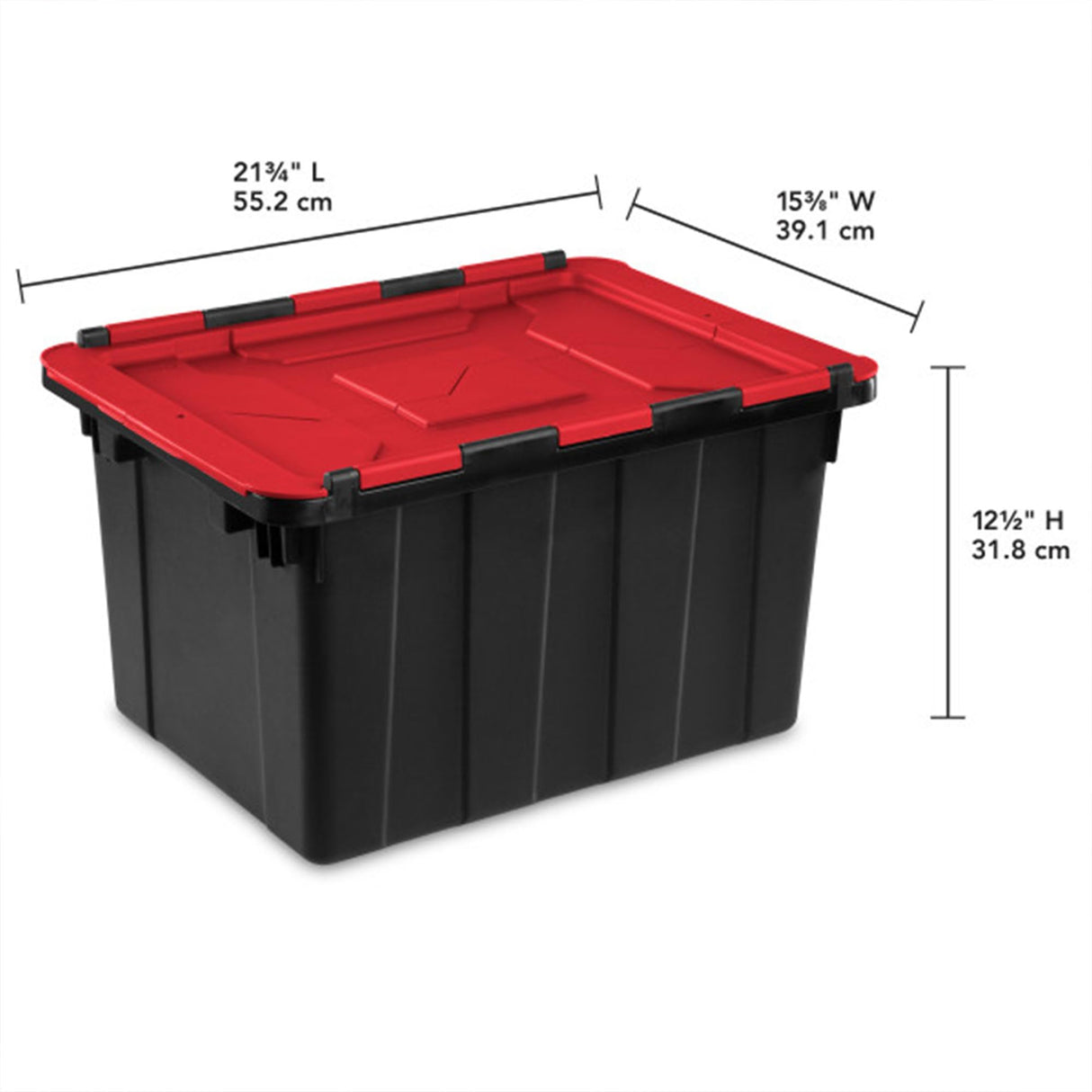 Sterilite 6-Pack 12 Gallon Hinged Lid Industrial Tote, Heavy-Duty Plastic Organizer - Stackable Multipurpose Home Storage Bins with Contoured Handles for Garage, Basement or Attic Organization Sterilite