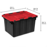 Sterilite 6-Pack 12 Gallon Hinged Lid Industrial Tote, Heavy-Duty Plastic Organizer - Stackable Multipurpose Home Storage Bins with Contoured Handles for Garage, Basement or Attic Organization Sterilite