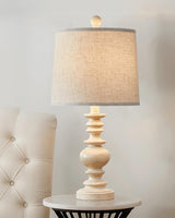 BOBOMOMO Resin 20.5" Farmhouse Lamps for Bedrooms Retro Side Table Lamps Bedside Lamp for Side Nightstand Living Room（Old-White） BOBOMOMO