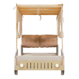 Harper & Bright Designs Twin Size Kids Car Bed with Pillow, Ceiling Cloth and LED Light, Twin Playhouse Bed Frame, Kids Canopy Bed, Wood Twin Platform Bed for Kids Boys Girls Teens (Natural, Twin) Harper & Bright Designs