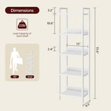 MAHANCRIS 5-Tier Bookshelf, Bookcase, Shelves Organizer for Small Spaces, Storage Shelf Organizer, for Living Room, Bedroom, Study, Balcony, White BKBW5501 MAHANCRIS