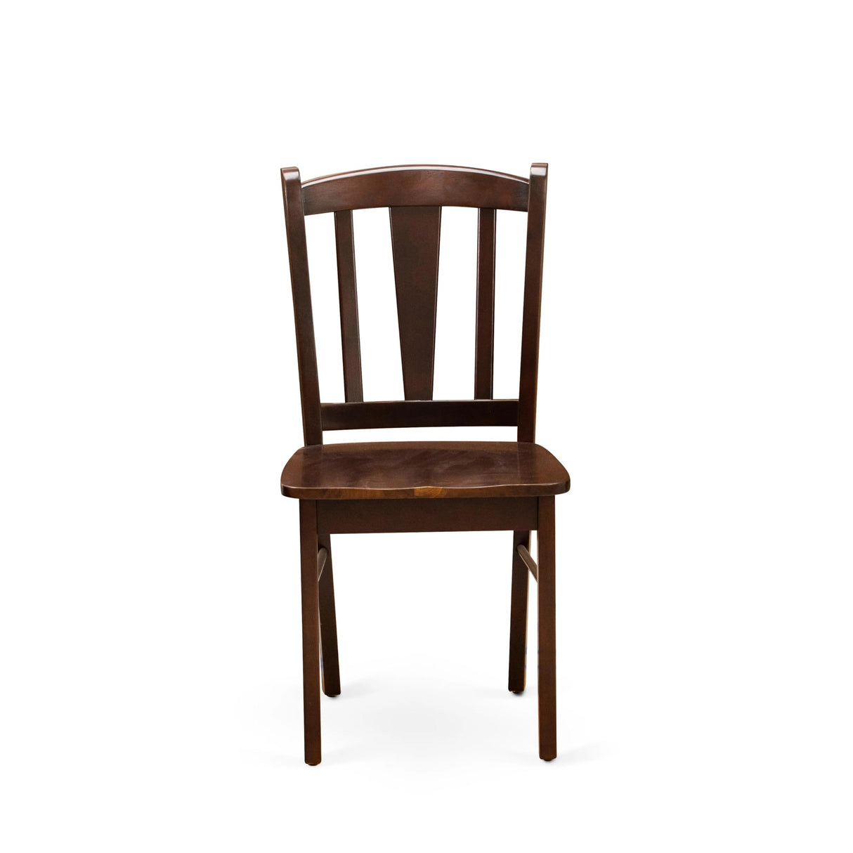 East West Furniture DLC-MAH-W Dublin Dining Chairs - Slat Back Solid Wood Seat Chairs, Set of 2, Mahogany East West Furniture