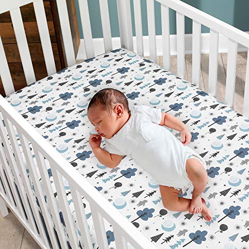 Lambs & Ivy Forever Pooh 3Piece Baby Crib Bedding Set, Blue Lambs & Ivy