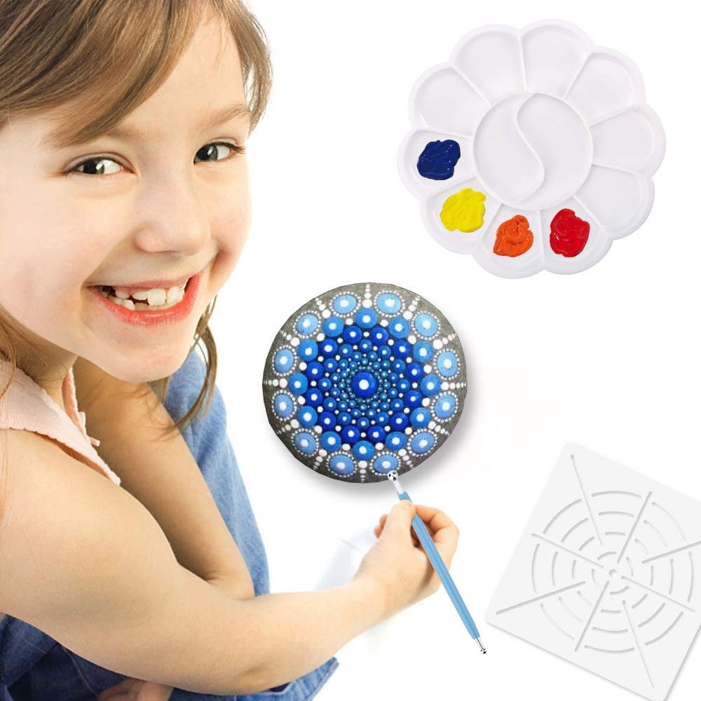 5 Pieces Mandala Dot Painting Tool Stencils Template Set, 8/12/16 Segment Creative Mandala Stencils Reusable Painting Stencils for DIY Painting Art Projects On-Airstore