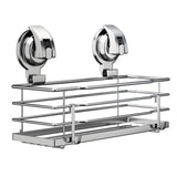 TESOT Suction Cup Shower Caddy, Shower Shelf Soap Dish with Hooks for Razor, Sponge, Rust Proof 304 Stainless Steel, Silver TESOT
