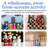 Large Wooden Peg Dolls 3-1/2 inch, Pack of 25 Unfinished Jumbo Dad Peg Doll Figures for Peg People Crafts Woodpeckers