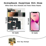 Diuhofart 94Pcs Scrapbooking Supplies Kit, Old Film Strips Photo Frames for Junk Journal Supplies, Scrap Booking Cutouts Papers Scrapbook Materials, Quote Stickers for Journaling, Collage Diuhofart