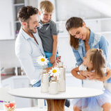 3Pcs Ceramic Vases, Rustic Decorative Flower Vases Set for Modern Farmhouse Decoration, Living Room Centerpieces and Events, Table, Bookshelf, Mantel and Entryway Decor (White) Gunlar