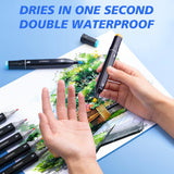 ATOPSHINY Alcohol Markers 168 Colors Drawing Pens Set Dual Tip Permanent Art Markers for Kids and Adult Gifts-168 Black Shell Refillable ATOPSHINY