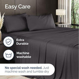 100% Rayon Derived From Bamboo - Bamboo Sheets Full Size - Cooling Sheets for Full - Soft, Breathable & Hotel Luxury Bedding - 1 Flat & 1 Fitted & 2 Pillowcases with 16 Inch Deep Pockets - Dark Grey CGK Unlimited