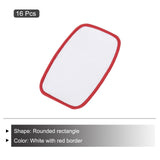MECCANIXITY 16pcs Sublimation Patch Blank, 10x6cm/3.94x2.36 inch Fabric Iron-on Blank Heat Transfer Repair Patch for DIY Crafts Caps Clothes, White with red Border MECCANIXITY