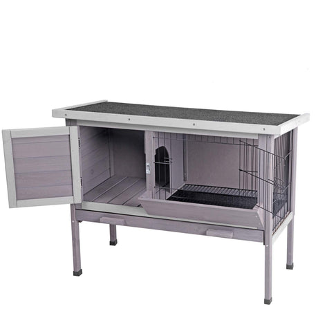 Aivituvin Outdoor Rabbit Hutch, Wooden Bunny Cages Indoor with Deeper Leakproof Tray - Upgrade with Metal Wire Pan Aivituvin