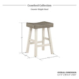 Lexicon Farmhouse Bar Table Set for 3 with Saddle Stools - Stylish White/Coffee Kitchen Dining Set Lexicon