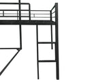 UOCFYK Twin Size L-Shaped Metal Triple Bunk Bed, Triple Bedframe with Ladder & Full-Length Guardrail for Kids Junior Adults, Box Spring Needed, Space Saving, Black UOCFYK