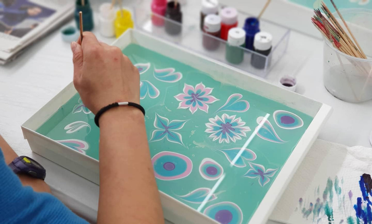 Water Marbling Painting Kit, Water Paint for Craft, Turkish Marble Pattern Craft Set,Watercolor Art Kit, Perfect for Birthday, Women's Day, Halloween, Christmas, Thanksgiving & New Year Gifts DGAGA