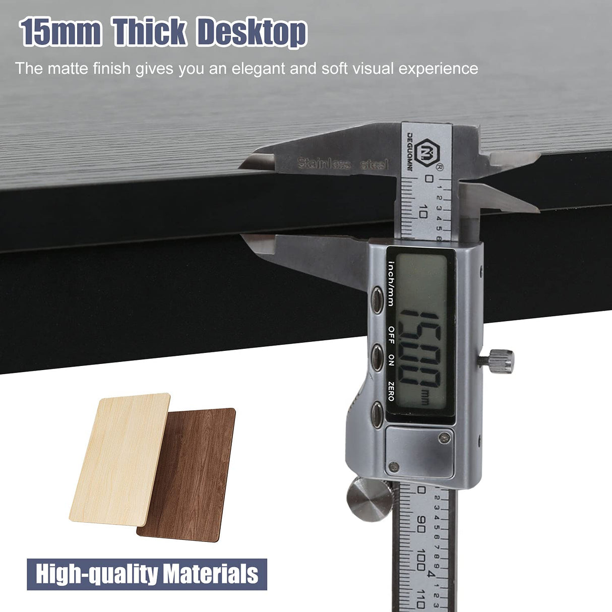 Computer Desk Home Office Desk 48”W x 24”D Gaming Desk Corner Writing Black Large Student Art Modren Simple Style PC Wood and Metal Desk Workstation for Small Space, Black BestOffice