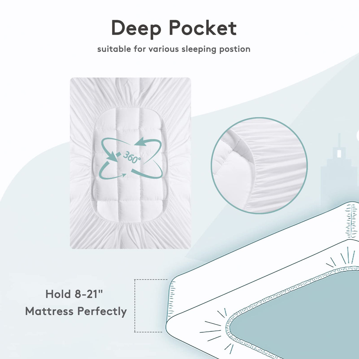 SameBed Mattress Topper King,Extra Thick Mattress Pad Cover for Back Pain,Cooling Mattress Protector with 8-21 Inch Deep Pocket,Overfilled Down Alternative Filling SameBed