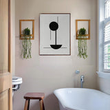 Mokof 2 Pack Wooden Shelves with Fake Hanging Plants for Wall Decor, Modern Farmhouse Wood Wall Art for Living Room, Bathroom (Light Brown) Mokof