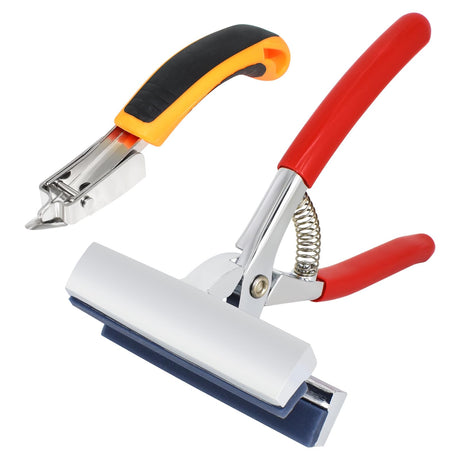 Heavy Duty Canvas Pliers and Staple Remover Set, Stainless Steel Anti-Corrosion Canvas Stretching Pliers Stretcher with Spring Return Handle 4-3/4" Wide Grip for Canvas Stretching Bars Oil Painting BDS-HOME