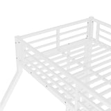 Harper & Bright Designs Twin XL Over Queen Bunk Bed, Metal Bunk Bed with High Guardrail and Built-in Ladder, Heavy-Duty Bunk Beds for Kids,Teens, No Box Spring Needed, White Harper & Bright Designs