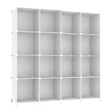 AWTATOS Cube Storage Organizer, 16 Cube Closet Organizer, Stackable Storage Cube Shelves, DIY Portable Closet Clothes Organizer Shelving for Bedroom, Closet, Wardrobe, Bathroom, White AWTATOS