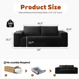 63" Cloud Loveseat Sofa - Boneless Deep Seat 2-Seater, No Assembly Foam Floor Couch, Plush Corduroy Fabric, Modern Living Room Sofa for Small Space Apartment, Bedroom, Office (Black, 63") Klwenas Maec