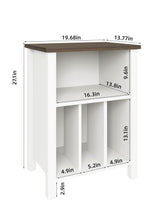 Record Player Stand, Vinyl Record Storage Table End Table with Display Shelf Holds up to 130 Albums, Large Nightstand Wood Turntable Stand Cabinet Side Table for Living Room, Bedroom, White LIDYUK