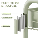 TOOLF 3 Tier Rolling Cart Storage Organizer, Metal Rolling Utility Cart with Wheels, Hooks & Bins Esthetician Craft Art Sturdy Storage with Pegboard for Bathroom, Kitchen, Office, Nursery Diaper TOOLF