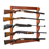 VEVOE Gun Rack, Wood Gun Rack Wall Mount, Gun Display Rack Holds 5 Rifles, Shotguns, 132 lb Heavy Duty Wall Storage Display Rifle Rack with Soft Padding VEVOR