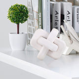 oliruim Wood Knot Decor Boho Hand-Carved White Wood Chain Knot Decor for Bookshelf, Shelf, Entryway Table, Coffee Table, Living Room TV Stand, Farmhouse Rustic Decor Aesthetics (White) oliruim