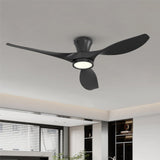 TALOYA 52 Inch Ceiling Fan with Led Light Remote Control Flush Mount Low Profile for Bedroom Farmhouse Patio Outdoor Living Room Kitchen Dining Room,DC Motor,Reversible,Black TALOYA