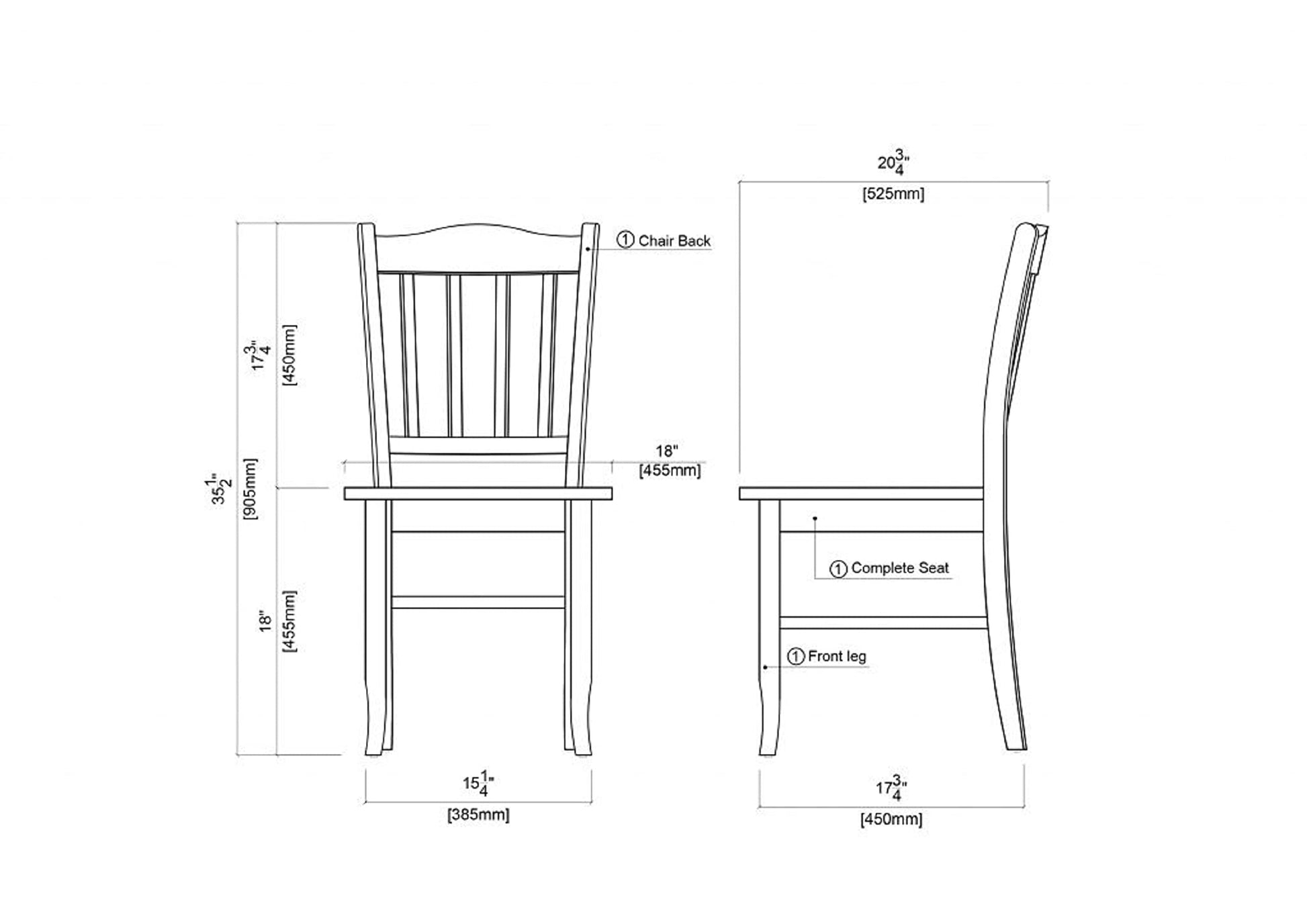 Boraam Shaker Colorado Dining Chairs – Set of 2 - WoodArtSupply