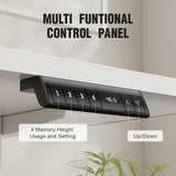 Veken 55 Inch Large Electric Standing Desk, 4 Memory Heights Adjustable,Sit to Stand Up, Work Home Office Computer Table for Study, Walking Pad, Writing, and Games, Wooden Desktop Desks, White Veken