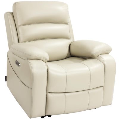 EONIX Real Zero Clearance Wall Hugger Recliners, Power RV Recliner Chairs for Small Spaces, Dual Motor Home Theater Recliners with Massage and Heat, SXXY003992, Cream White