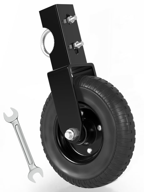 DOZAWA Gate Wheel for Metal Tube Gate, 8" Heavy Duty Casters for Metal Swing Gates 400lbs Capacity, Under Mount Sliding Gate Rollers for Farm Fence - 1 Pack DOZAWA