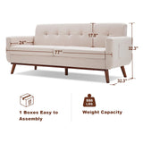 Eiayeebil 77" W Loveseat Sofa Chenille Couch for Living Room,Small Sofa 2 Seater Office Couch for Small Spaces Mid Century Modern, Easy to Install,Beige Eiayeebil