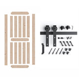FREDBECK 30in x 80in Sliding Barn Door and 5FT Sliding Door Hardware Kit Included K Shape Solid Spruce Wood Panel for Bedroom Need to Assembly FREDBECK