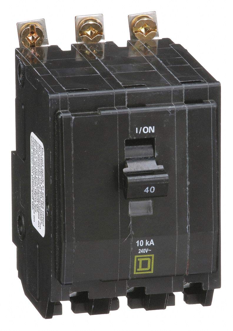 Square D Bolt On Circuit Breaker, 40 Amps, Number of Poles: 3, 240VAC AC Voltage Rating Square D