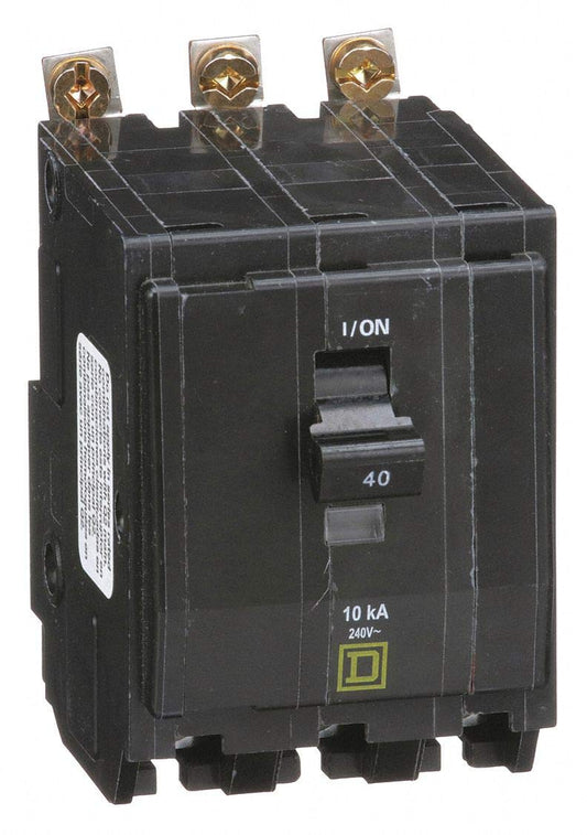 Square D Bolt On Circuit Breaker, 40 Amps, Number of Poles: 3, 240VAC AC Voltage Rating